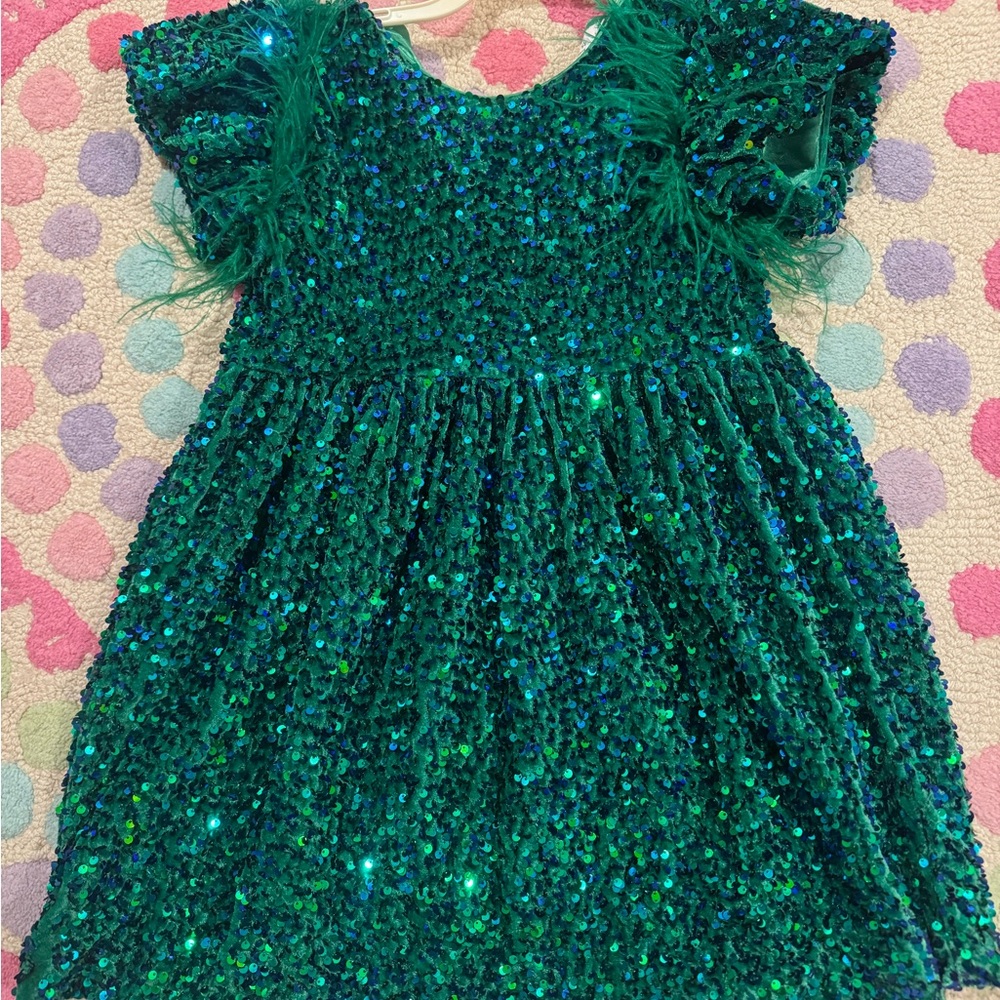 Lola + The Boys Emerald Sequin Dress
